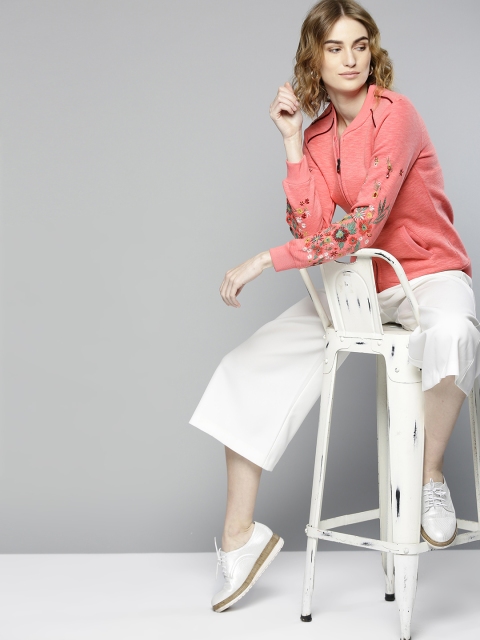 

Marie Claire Women Pink Solid Sweatshirt