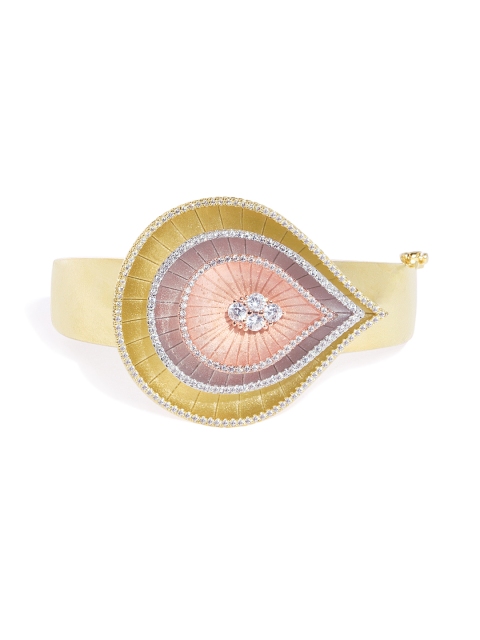 

shaze Gold-Toned Brass Gold-Plated Antique Link Bracelet