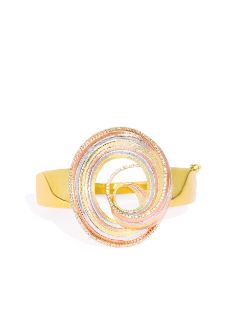 

shaze Gold-Plated Antique CZ Stone-Studded Link Bracelet