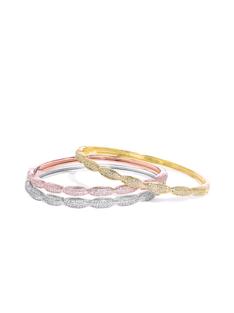 

shaze Gold-Toned Brass Gold-Plated Antique Link Bracelet