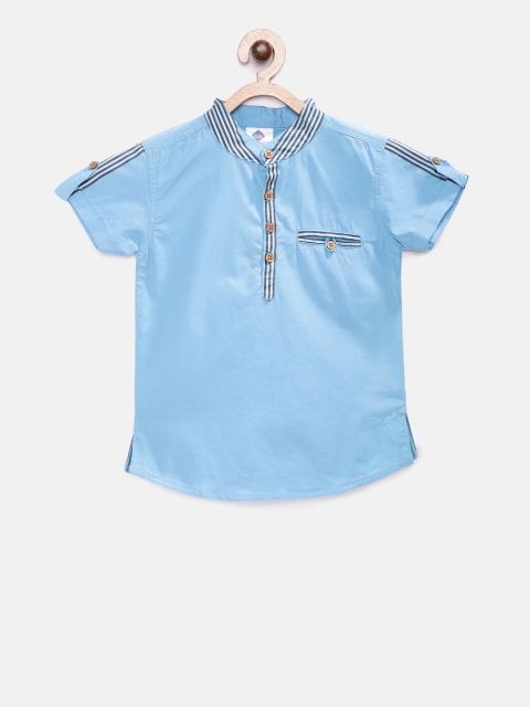 

TONYBOY Boys Blue Regular Fit Solid Party Shirt