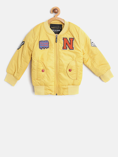 

Okane Boys Yellow Solid Bomber Jacket