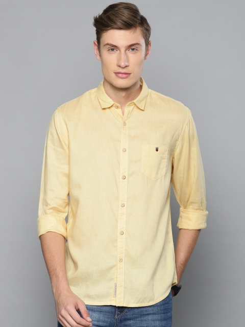 

Louis Philippe Jeans Men Yellow Super Slim Fit Solid Casual Shirt