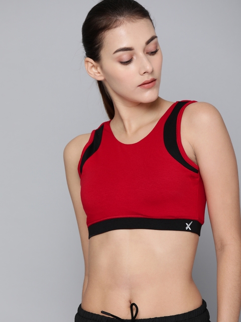

HRX by Hrithik Roshan Red Solid Rapid Dry Non-Wired Non Padded Sports Bra