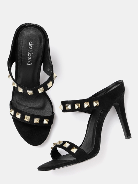 

DressBerry Women Black Solid Heels