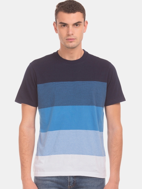 

Aeropostale Men Blue Colourblocked Round Neck T-shirt