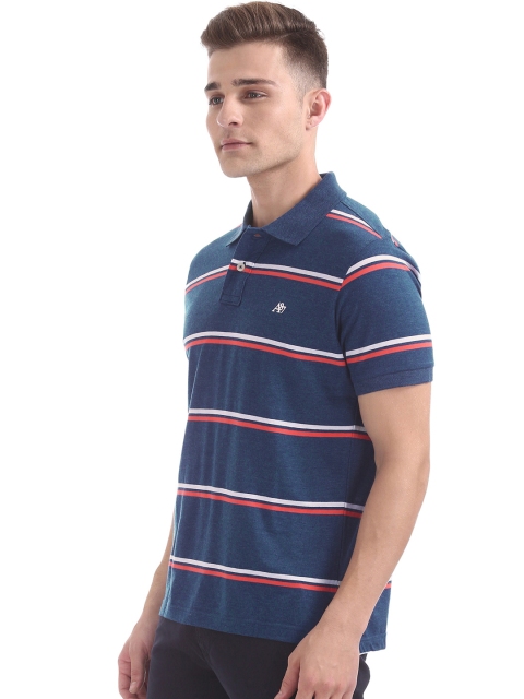 

Aeropostale Men Navy & White Striped Round Neck T-shirt, Navy blue