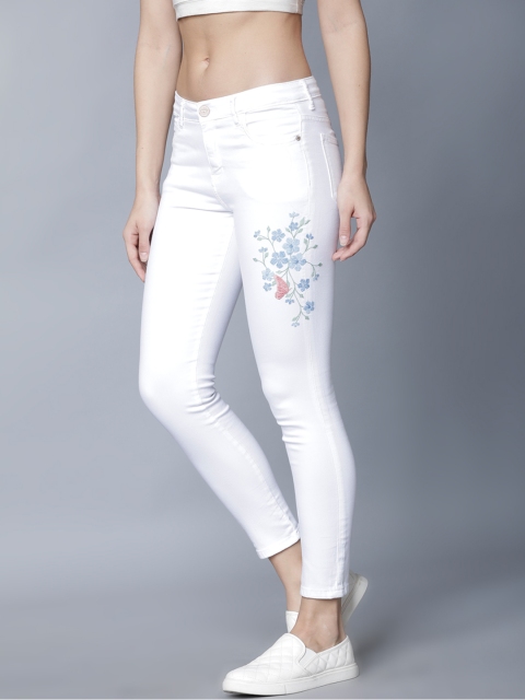 

Tokyo Talkies Women White Super Skinny Fit Mid-Rise Clean Look Stretchable Jeans