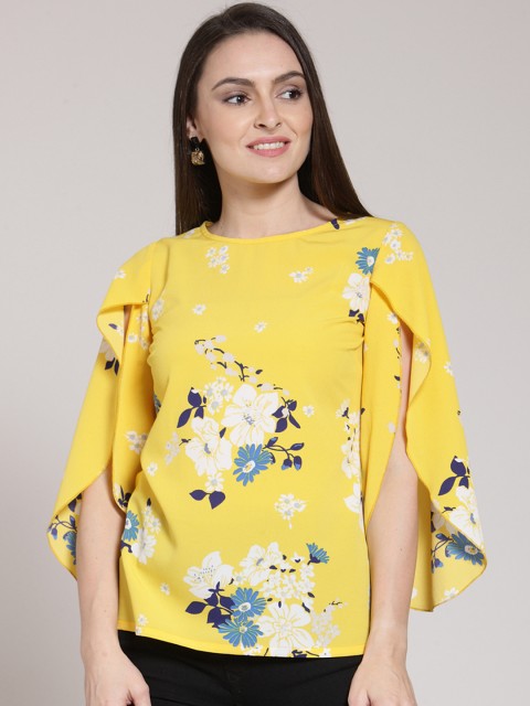 

plusS Women Yellow Printed Top