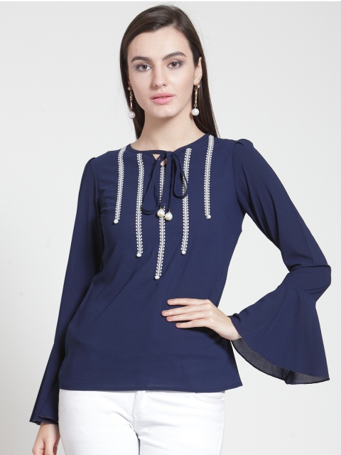 

plusS Women Blue Solid Top