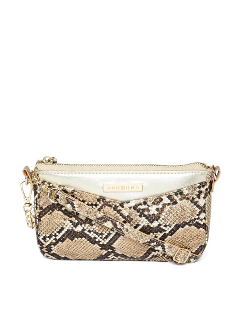 

Addons Brown Snakeskin Print Sling Bag