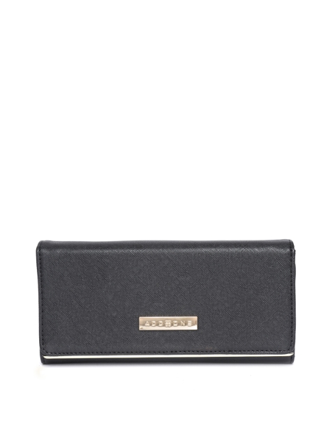 

Addons Women Black Solid Three Fold Wallet