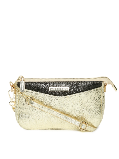 

Addons Gold-Toned & Black Solid Purse