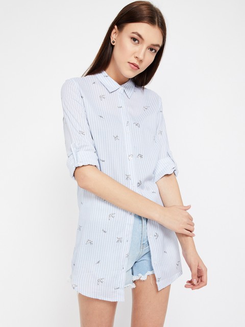 

Fame Forever by Lifestyle Women Blue Striped Tunic