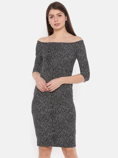

CODE by Lifestyle Women Black Printed Sheath Dress