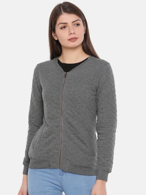 

Fame Forever by Lifestyle Women Grey Solid Quilted Jacket