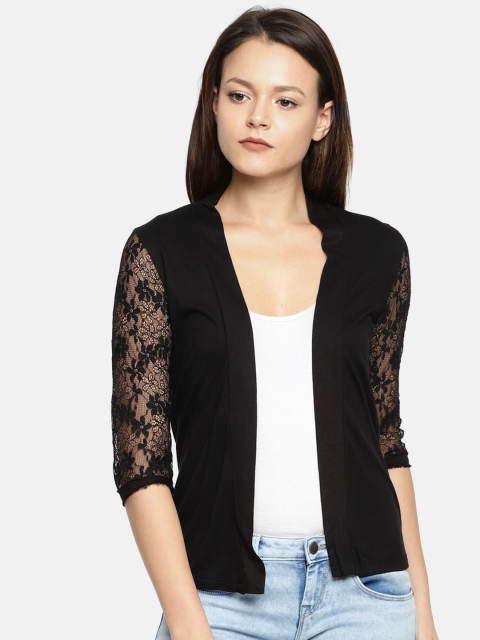 

CODE by Lifestyle Black Solid Open Front Shrug