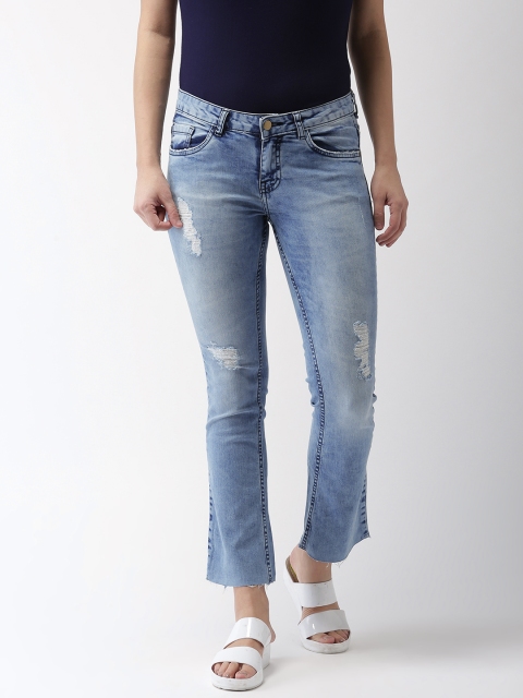 

Bossini Women Blue Baby Boot Fit Mid-Rise Mildly Distressed Stretchable Jeans