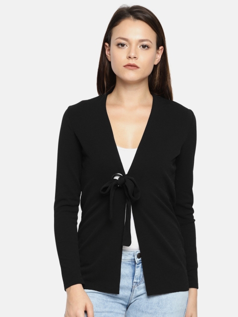 

CODE by Lifestyle Black Solid Tie-Up Shrug