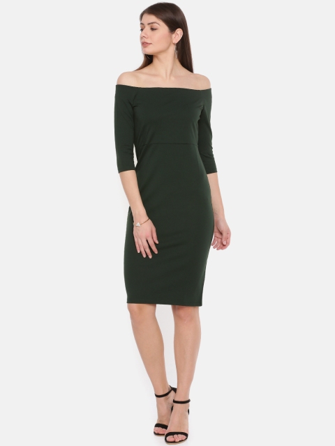 

CODE by Lifestyle Women Green Solid Sheath Dress
