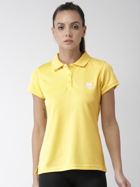 

Kappa Women Yellow Solid Polo Collar T-shirt