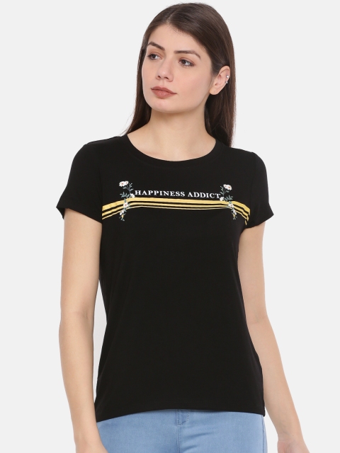 

Fame Forever by Lifestyle Women Black Printed Round Neck T-shirt