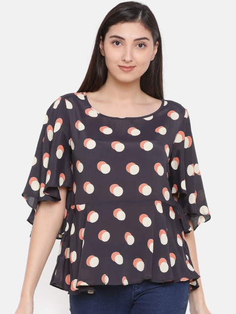 

CODE by Lifestyle Women Navy Blue Printed Top