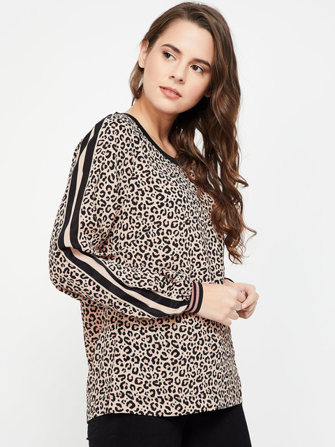 

CODE by Lifestyle Women Beige & Black Printed Top
