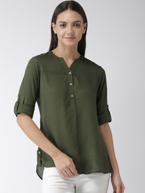 

Bossini Women Olive Green Solid Top
