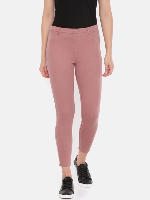 

Fame Forever by Lifestyle Women Pink Solid Ankle-Length Jeggings