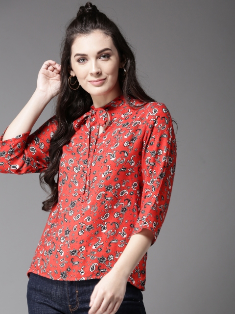 

Moda Rapido Women Red Printed Top