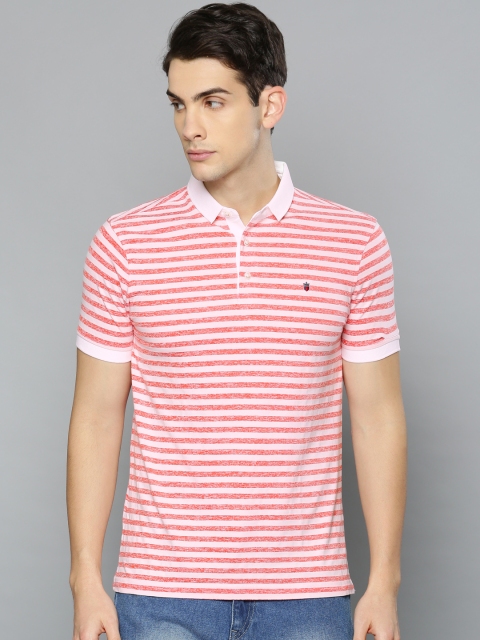 

Louis Philippe Sport Men Red & White Striped Polo T-shirt