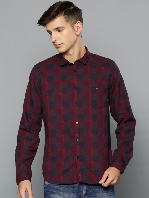 

Louis Philippe Sport Men Red & Navy Blue Slim Fit Checked Casual Shirt