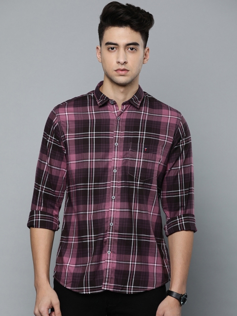

Louis Philippe Sport Men Purple & White Slim Fit Checked Casual Shirt