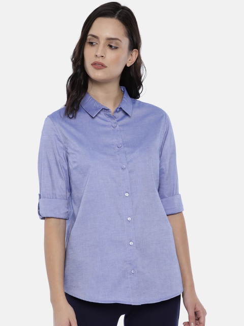 

Allen Solly Woman Blue Regular Fit Solid Formal Shirt