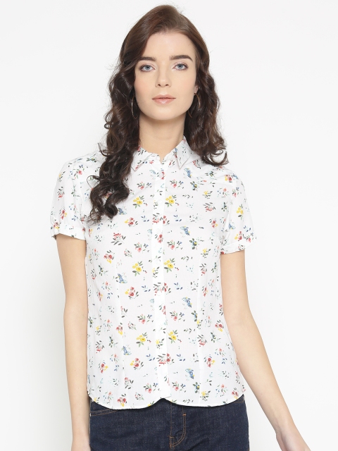 

Allen Solly Woman White & Red Printed Casual Shirt