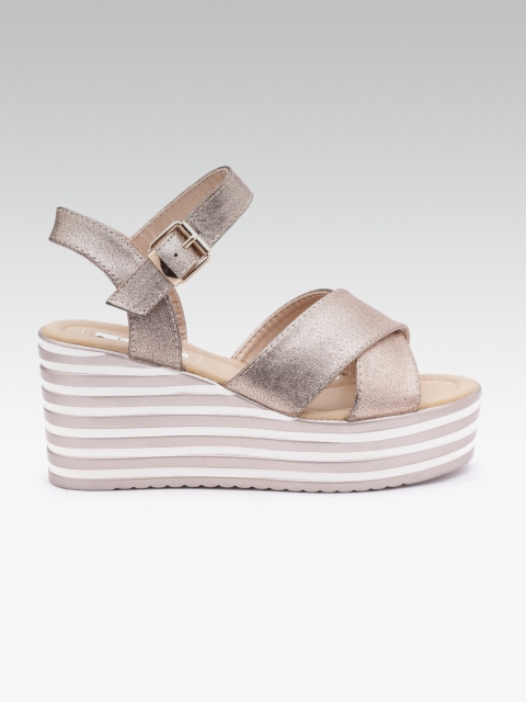 

ELLE Women Rose Gold-Toned Solid Wedges