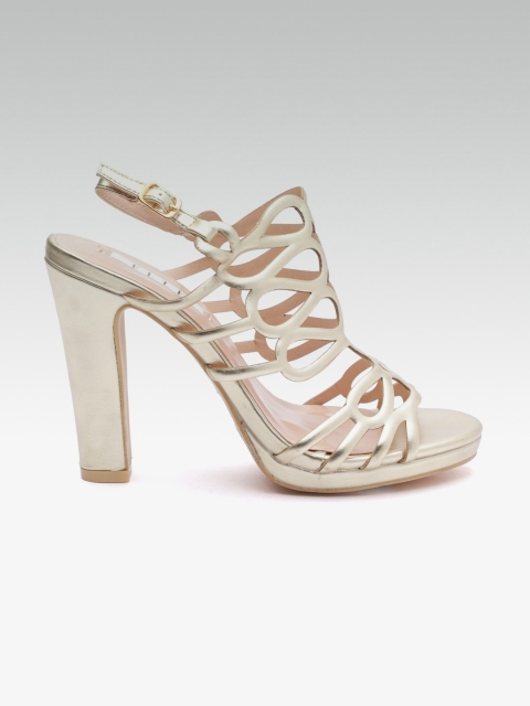 

ELLE Women Gold-Toned Cut-Out Stilettos