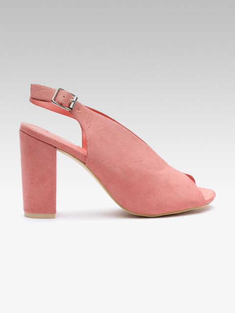 

ELLE Women Pink Solid Heeled Peep Toes