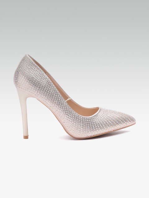 

ELLE Women Rose Gold-Toned Embellished Pumps