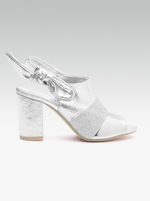 

ELLE Women Silver-Toned Solid Heels