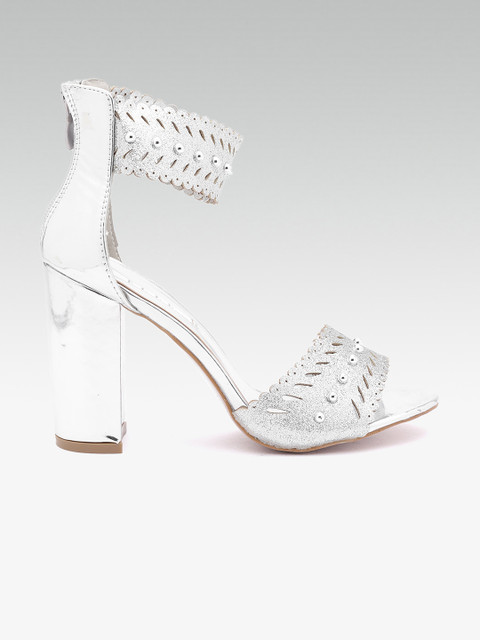 

ELLE Women Silver-Toned Embellished Sandals