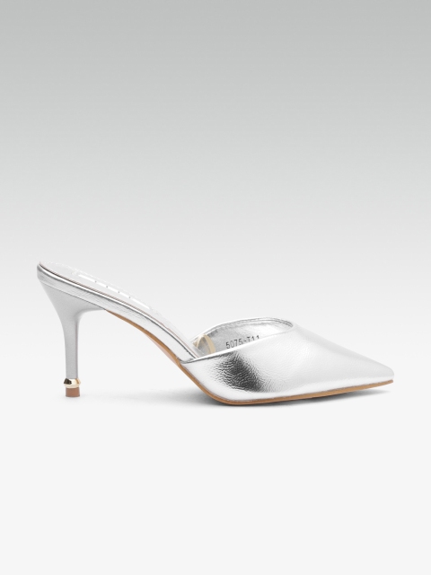 

ELLE Women Silver-Toned Solid Pumps