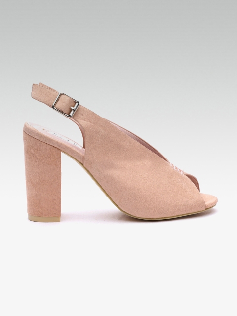 

ELLE Women Pink Solid Peep Toes