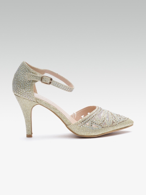 

Elle Women Gold-Toned Embellished Pumps