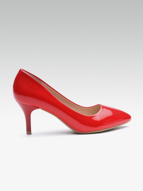 

ELLE Women Red Solid Glossy Pumps