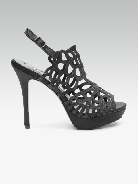 

ELLE Women Black Cut-Out Peep Toes