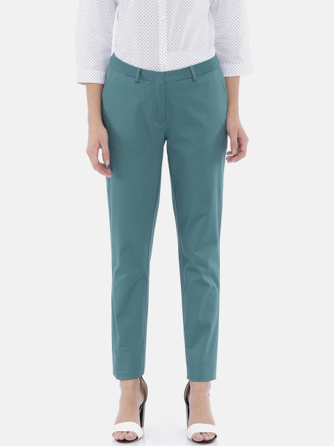 

Allen Solly Woman Women Blue Regular Fit Solid Formal Trousers