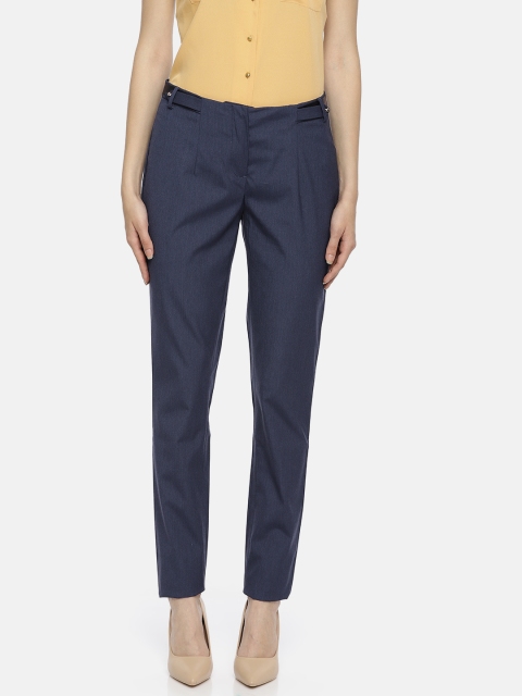 

Allen Solly Woman Women Navy Blue Regular Fit Solid Formal Trousers