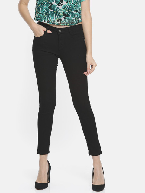 

Kraus Jeans Women K4068 Black Skinny Fit Mid-Rise Clean Look Stretchable Jeans
